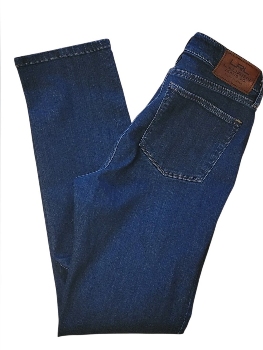 Lauren by Ralph Lauren Blue Modern Straight Curvy Denim Jeans Size 4